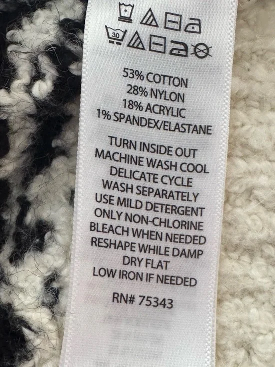 Joie Cream Cardigan with Black Geometric Trim - Picture 7 of 8